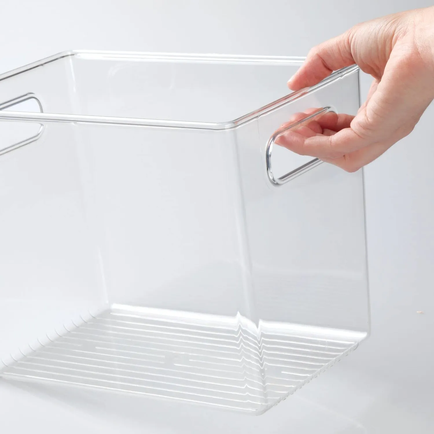 mDesign Aufbewahrungsbox Griff 4er-Set transparent hoch