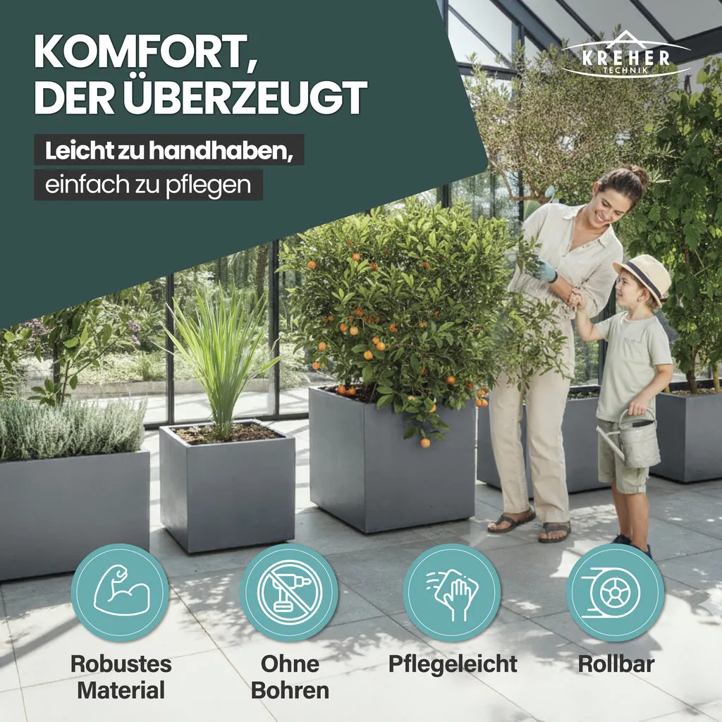 Kreher Millennium Fence Pflanzkasten Grau 2er Set 93 L