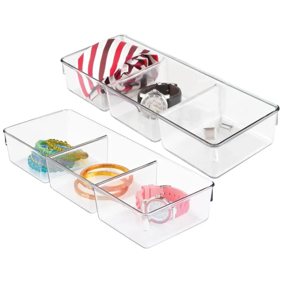 mDesign Schubladen Organizer Box 3 Fächer 2er