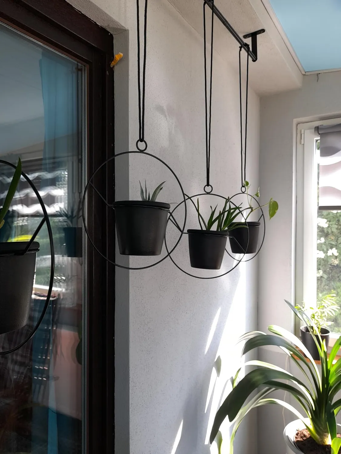 BOMCLAP Hängeblumentopf 4er Set schwarz Melamin