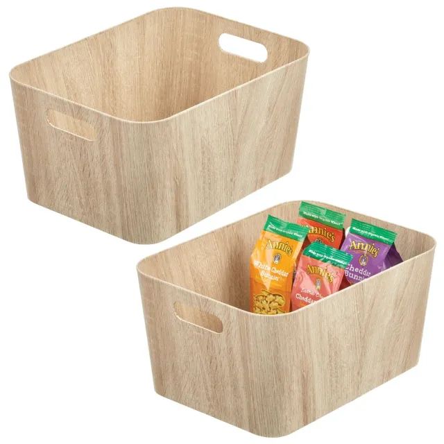 M Design Aufbewahrungsbox Karton 2er-Set weiß mit Griffen