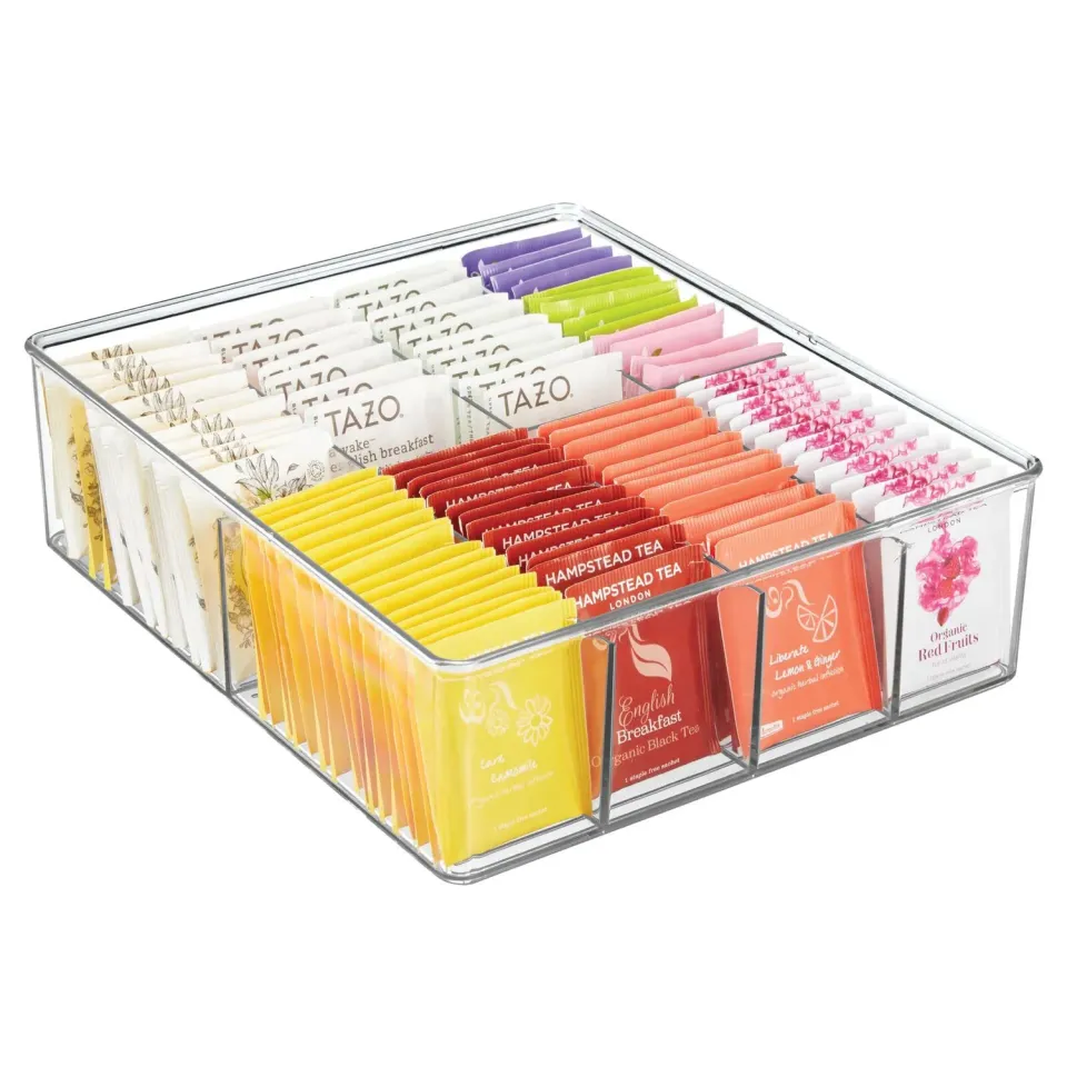 mDesign Aufbewahrungsbox Küchen Organizer 8 Fächer transparent