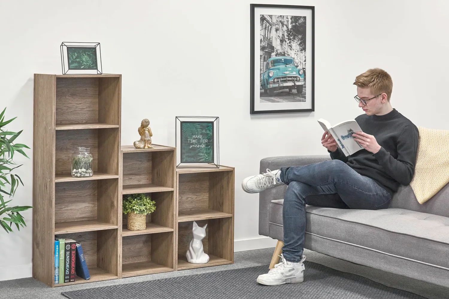 Iris Ohyama CX-4 Bücherregal Esche braun 4 Fächer offen