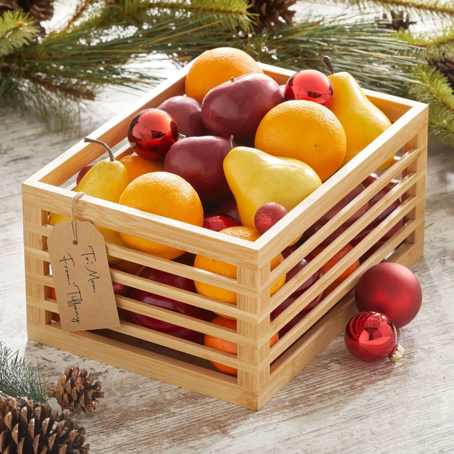 mDesign Küchen Organizer Bambus 6er-Set natur 30,5 cm