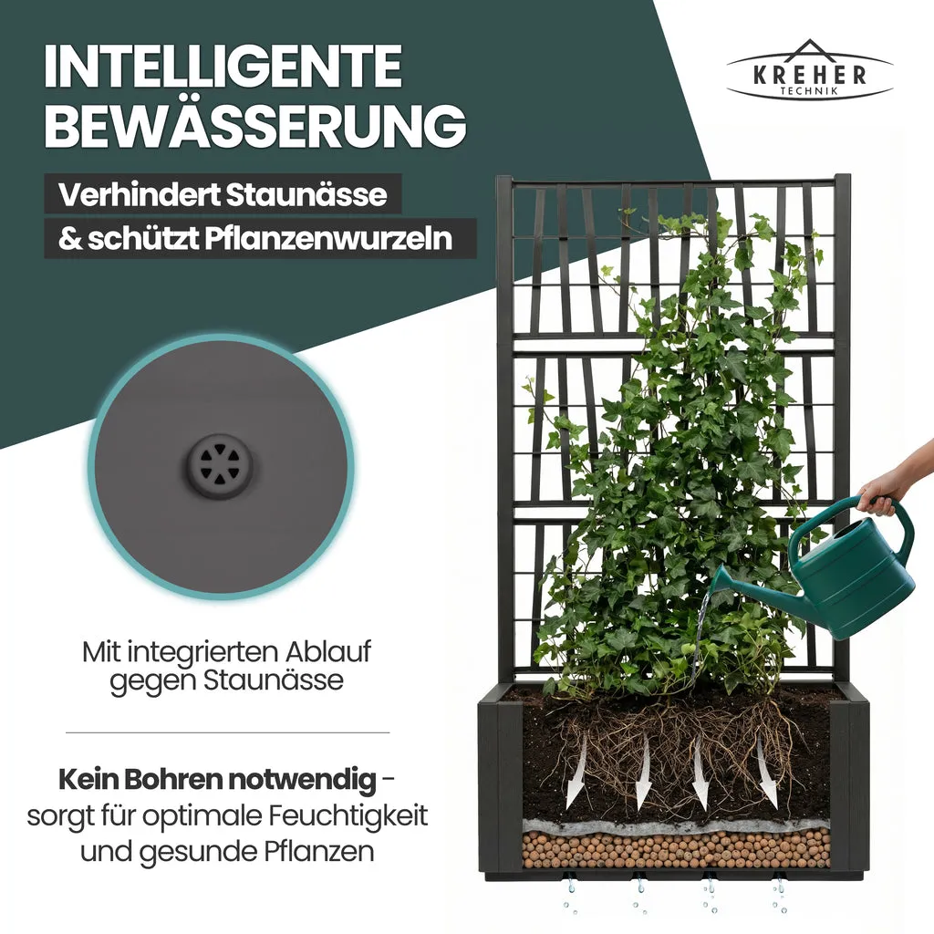 Kreher Ethica Spalier 140 cm Anthrazit mit Pflanzkasten