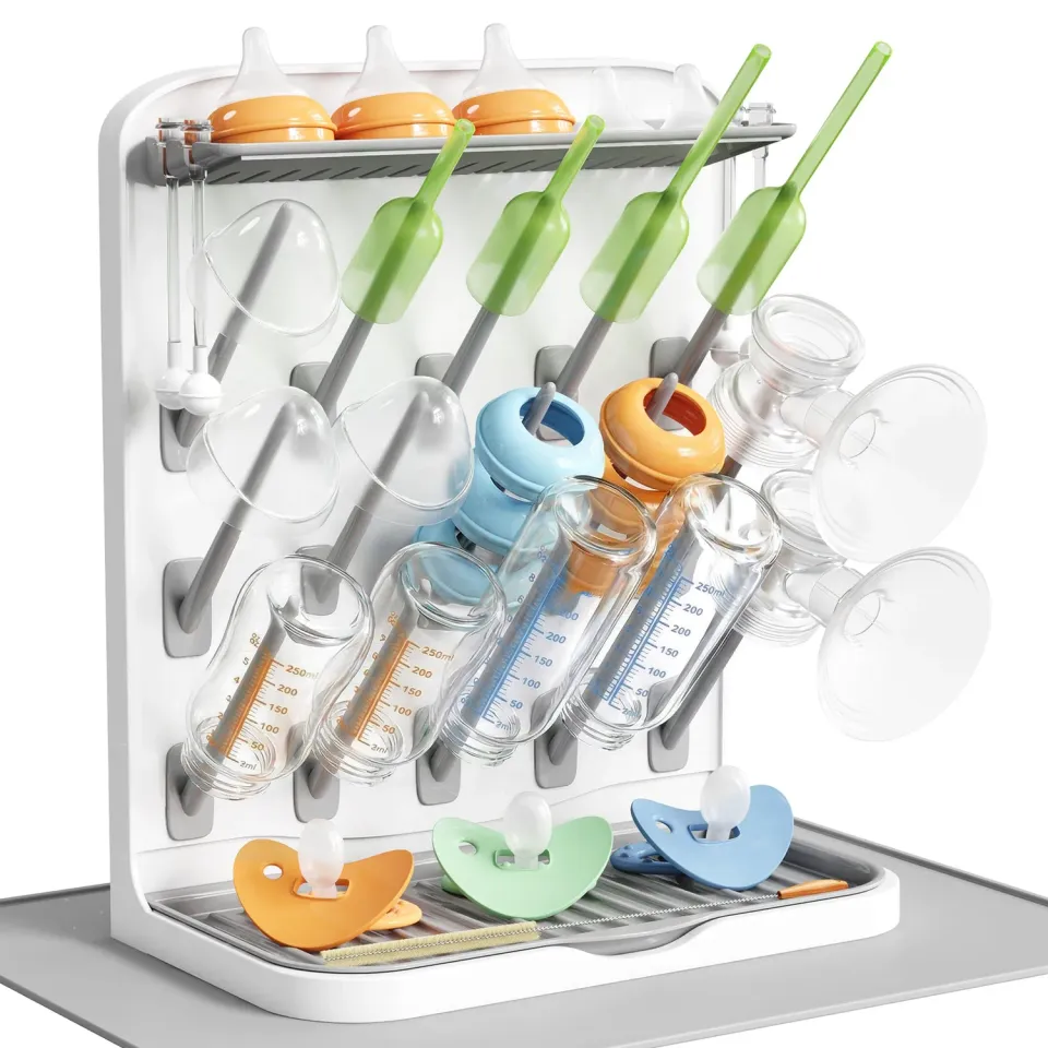 Lifewit Baby Flaschentrockner 15 Haken mit Matte weiß