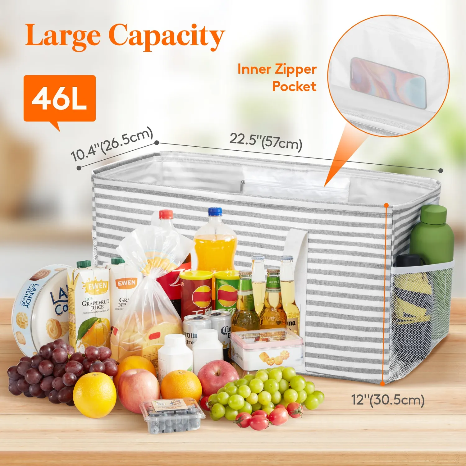 Lifewit Tragetasche faltbar 46L wasserdicht Grau