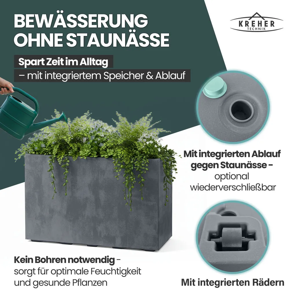 Kreher Millennium Fence Pflanzkasten Grau 93L 3er Set