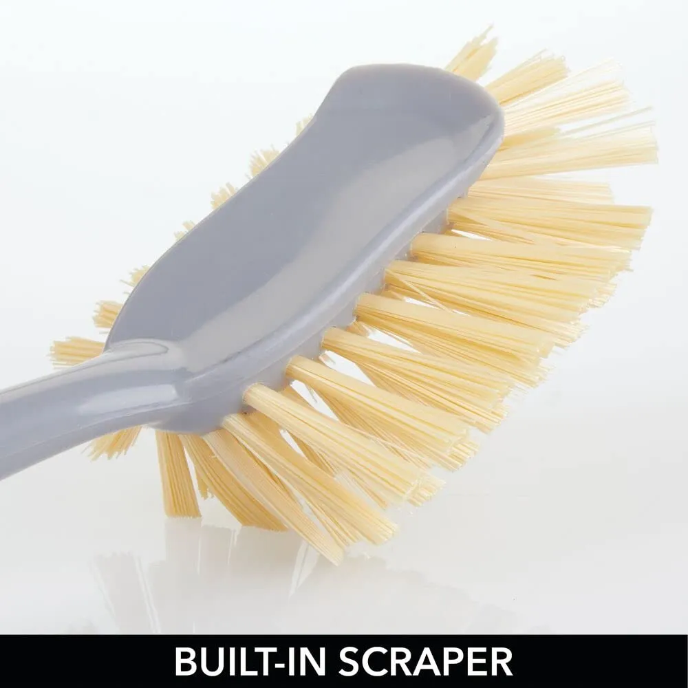 mDesign Spülbürste Bambus 2er-Set grau Küchenbürste