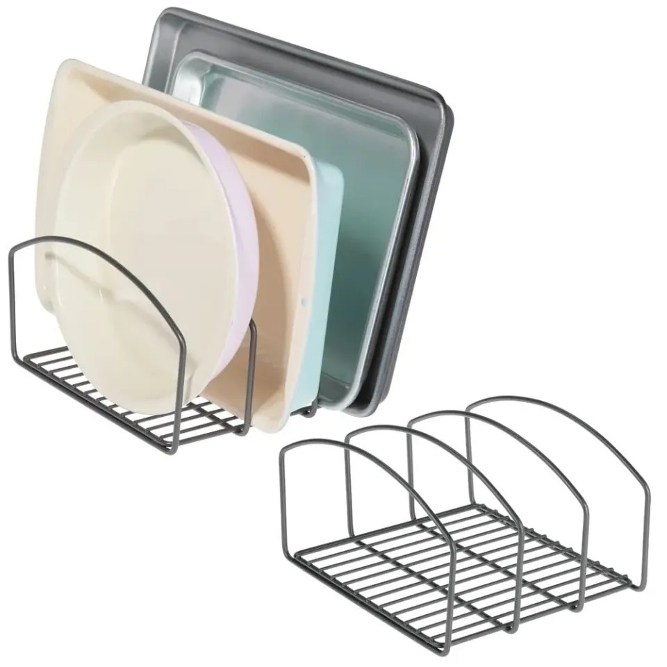 mDesign 12235MDKEU Pfannenhalter 2er-Set dunkelgrau Metall