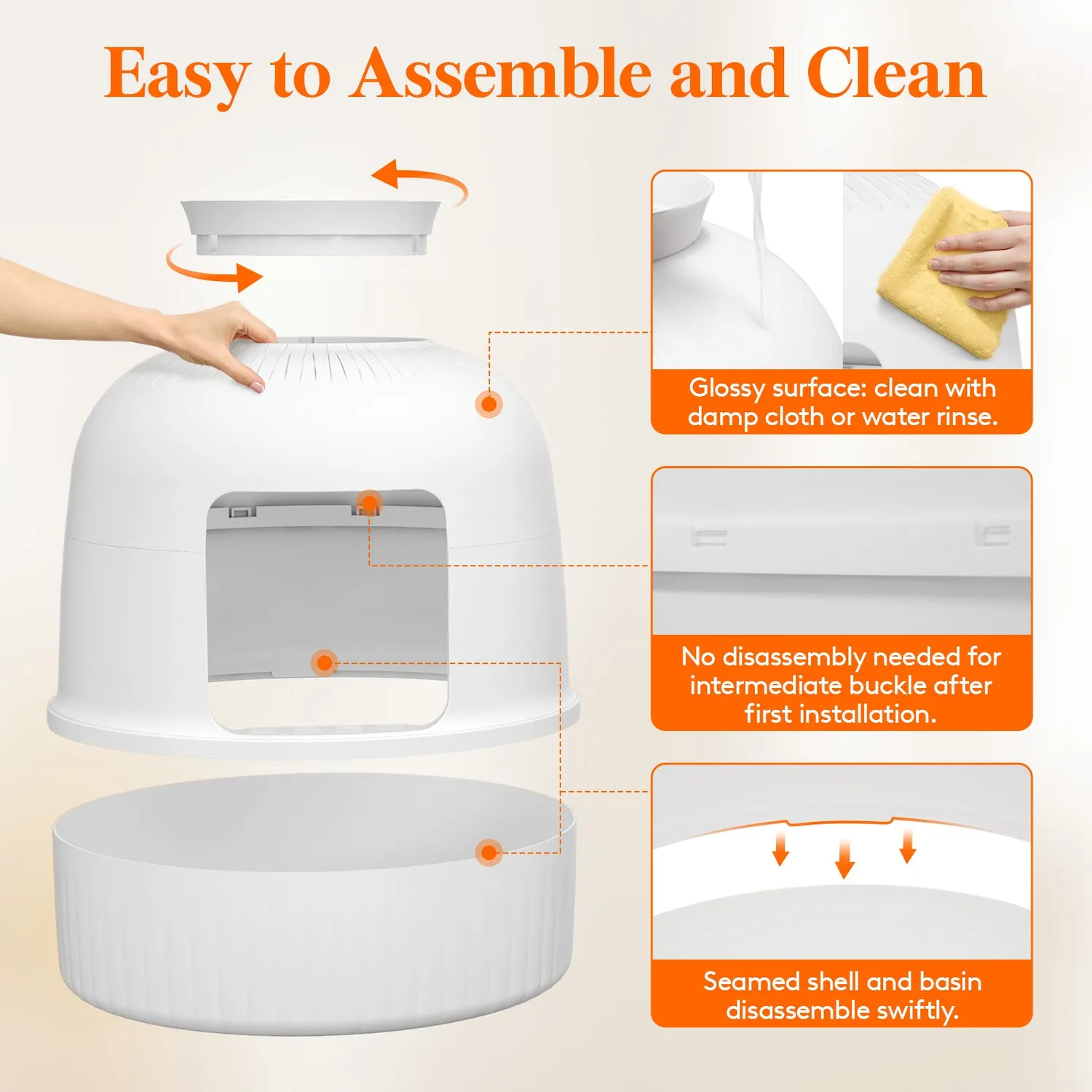 Lifewit Katzentoilette Möbel Weiß mit Pflanzen 70cm