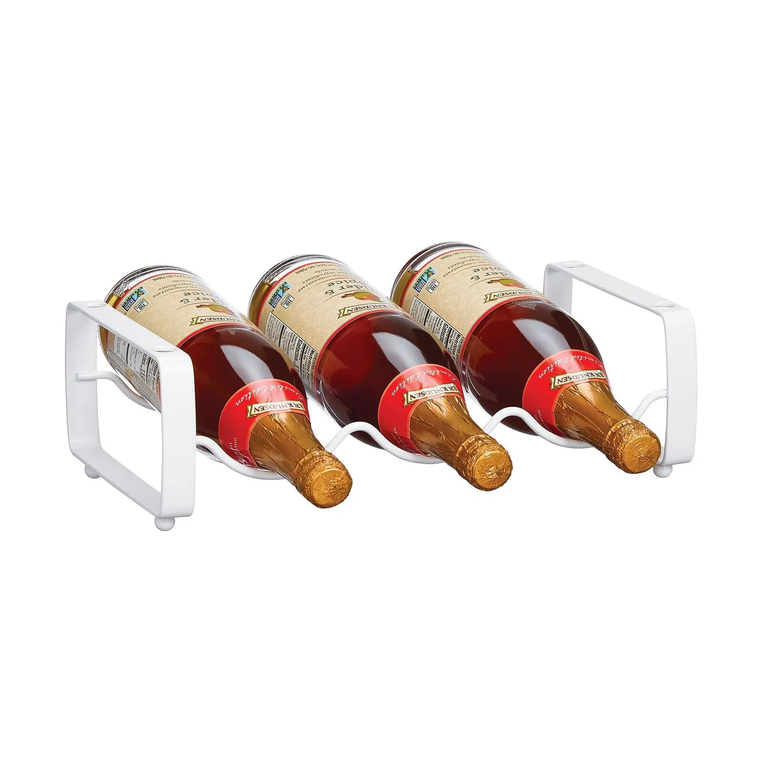 mDesign Weinregal stapelbar 3 Flaschen 2er mattweiß Metall