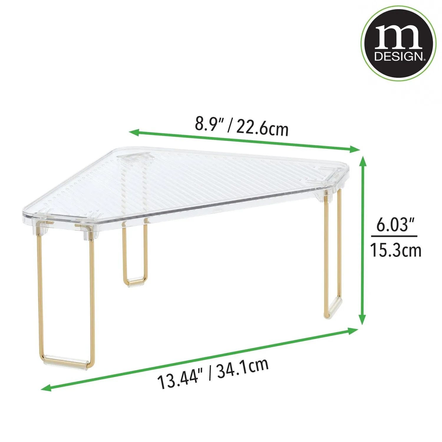 mDesign Eckregal Ligne 2er Set transparent faltbar stapelbar