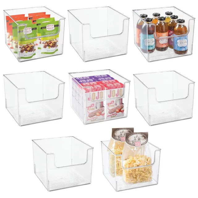 mDesign Aufbewahrungsbox Lebensmittel BPA-frei 8er-Set Transparent