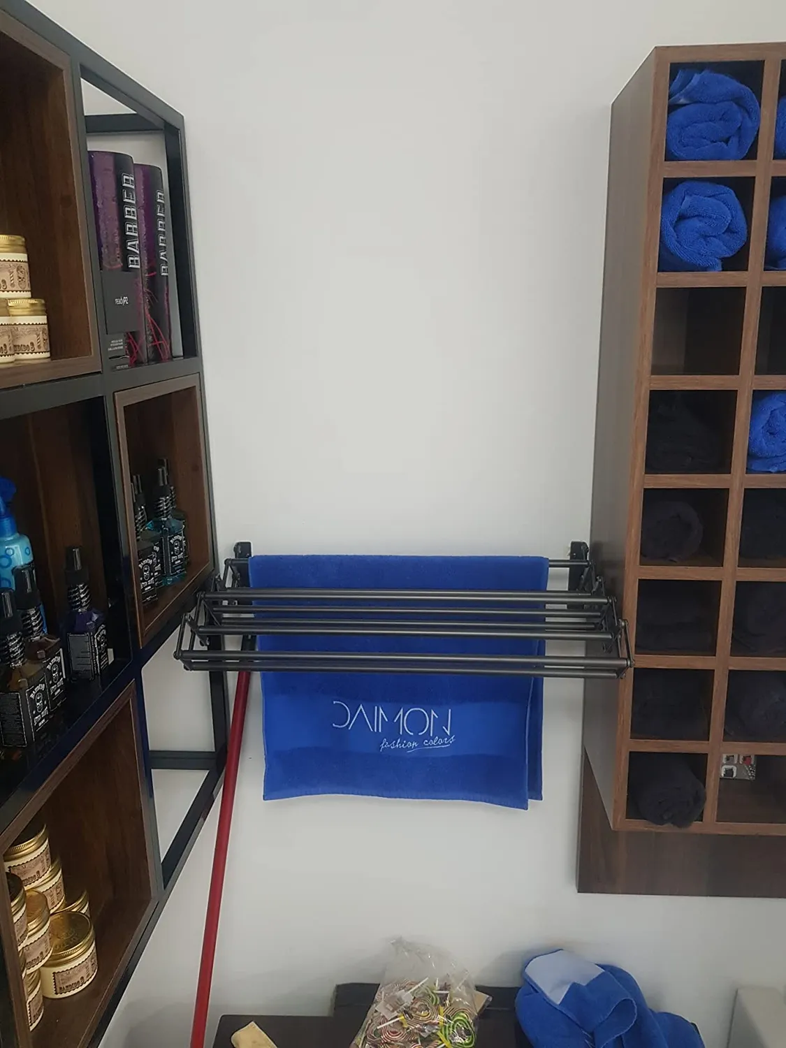 mDesign Wäscheständer ausziehbar 8 Stangen Wandtrockner Gold