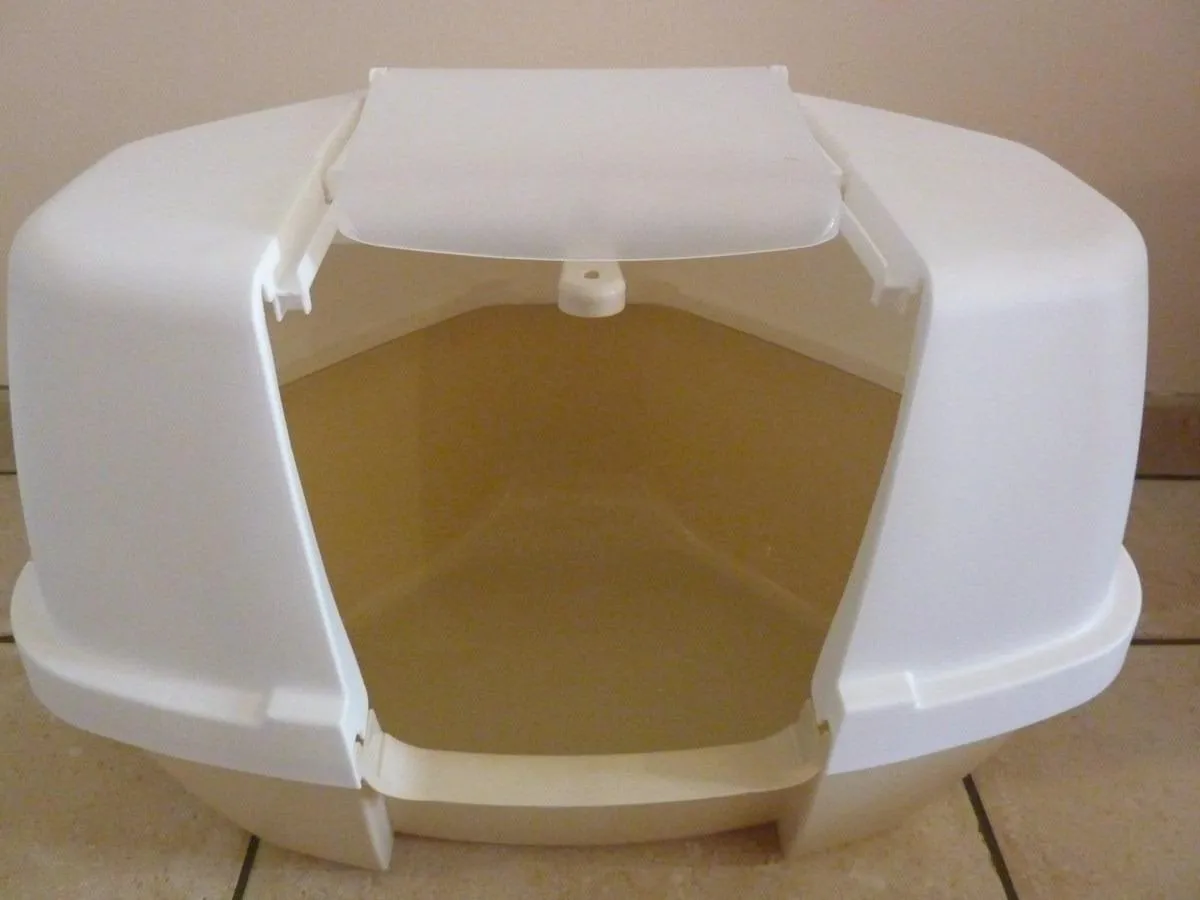 Iris Ohyama Jumbo Corner Katzentoilette Navy Eckform