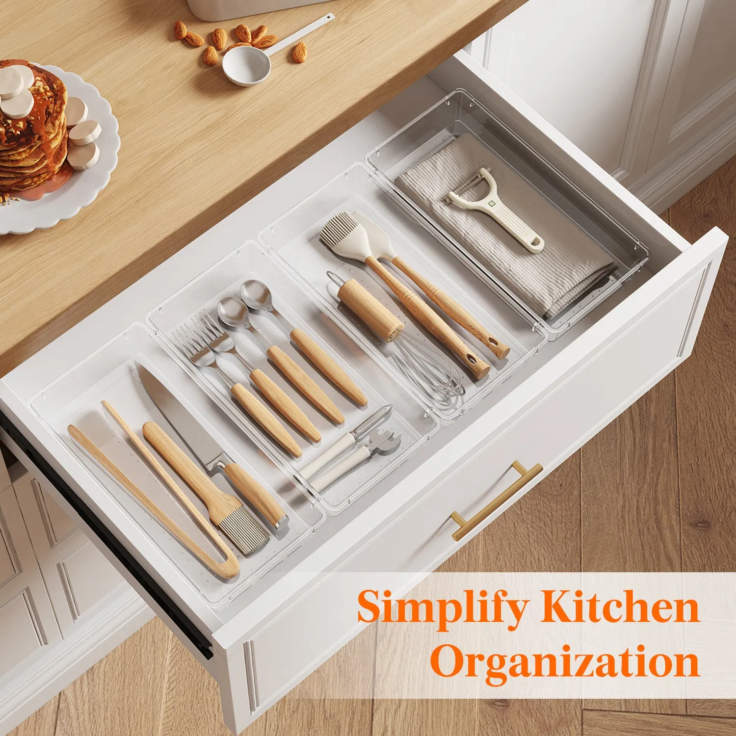 Lifewit Organizer Besteckeinsatz 4er transparent 15x30cm