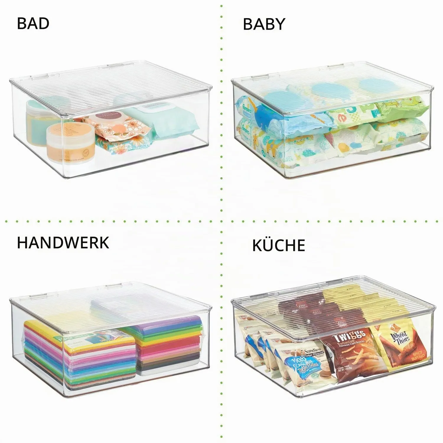 mDesign Küchen Aufbewahrungsbox Transparent 2er-Set