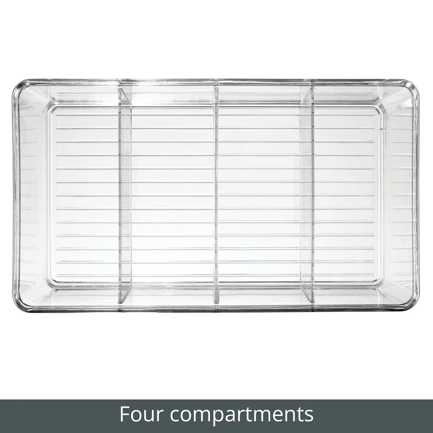 mDesign 11454MDKEU Aufbewahrungsbox 6er-Set transparent 4 Fächer