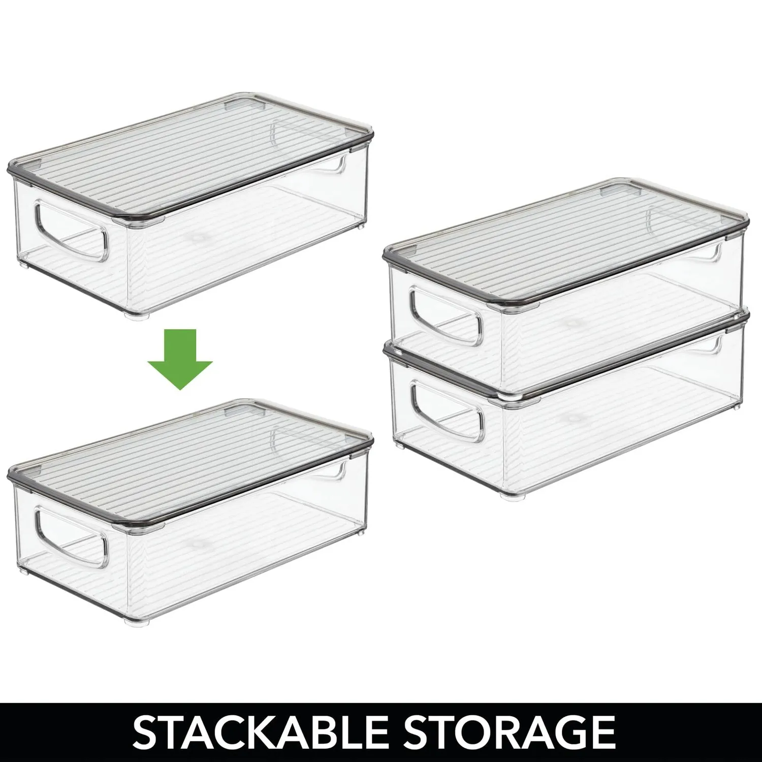 M Design Kühlschrankbox Deckel Transparent 4er-Set