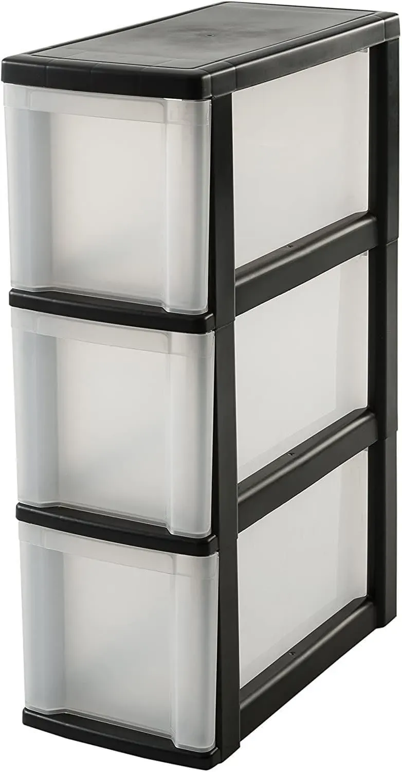 Iris Ohyama NSC-203 Schubladenturm schwarz 3x10L Rollen