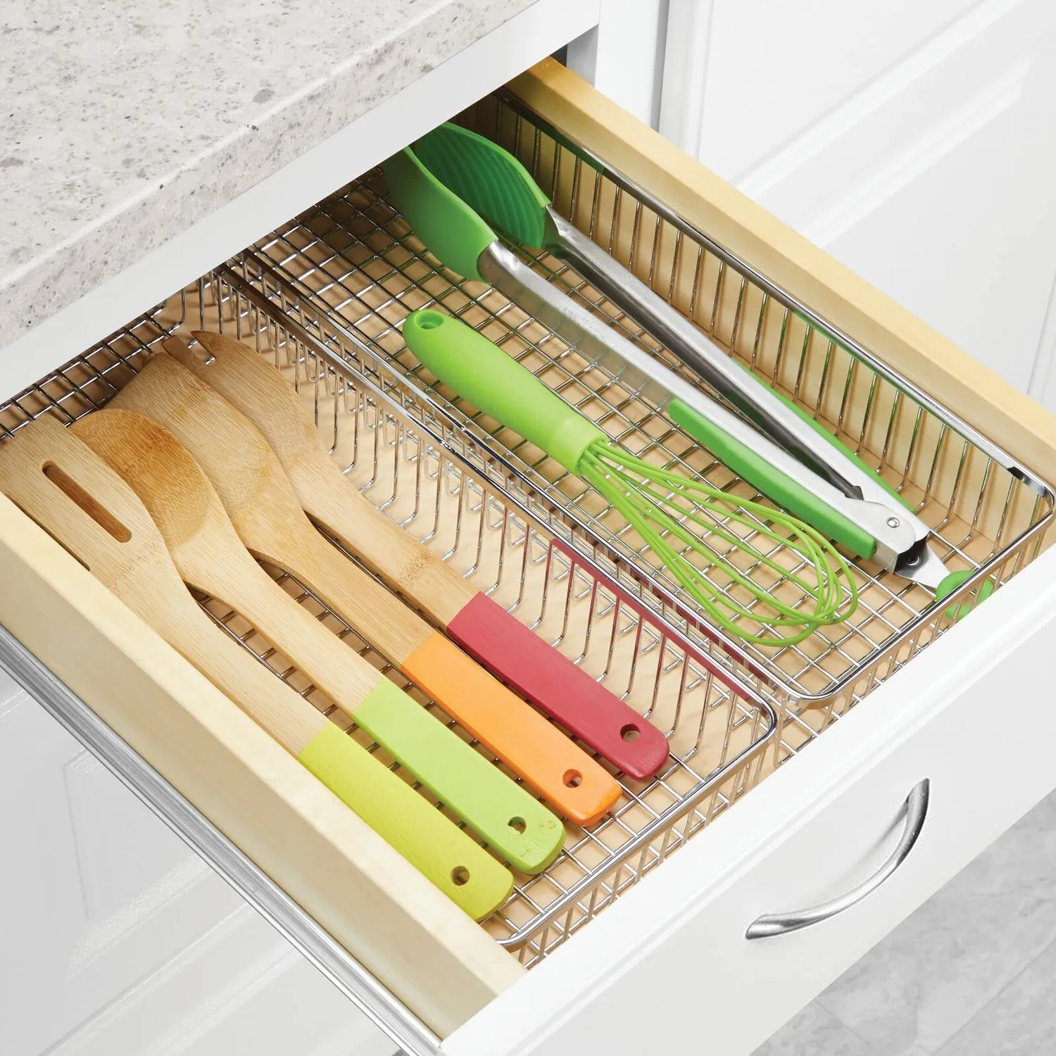 mDesign Schubladenkasten Metall 2er-Set chromfarben