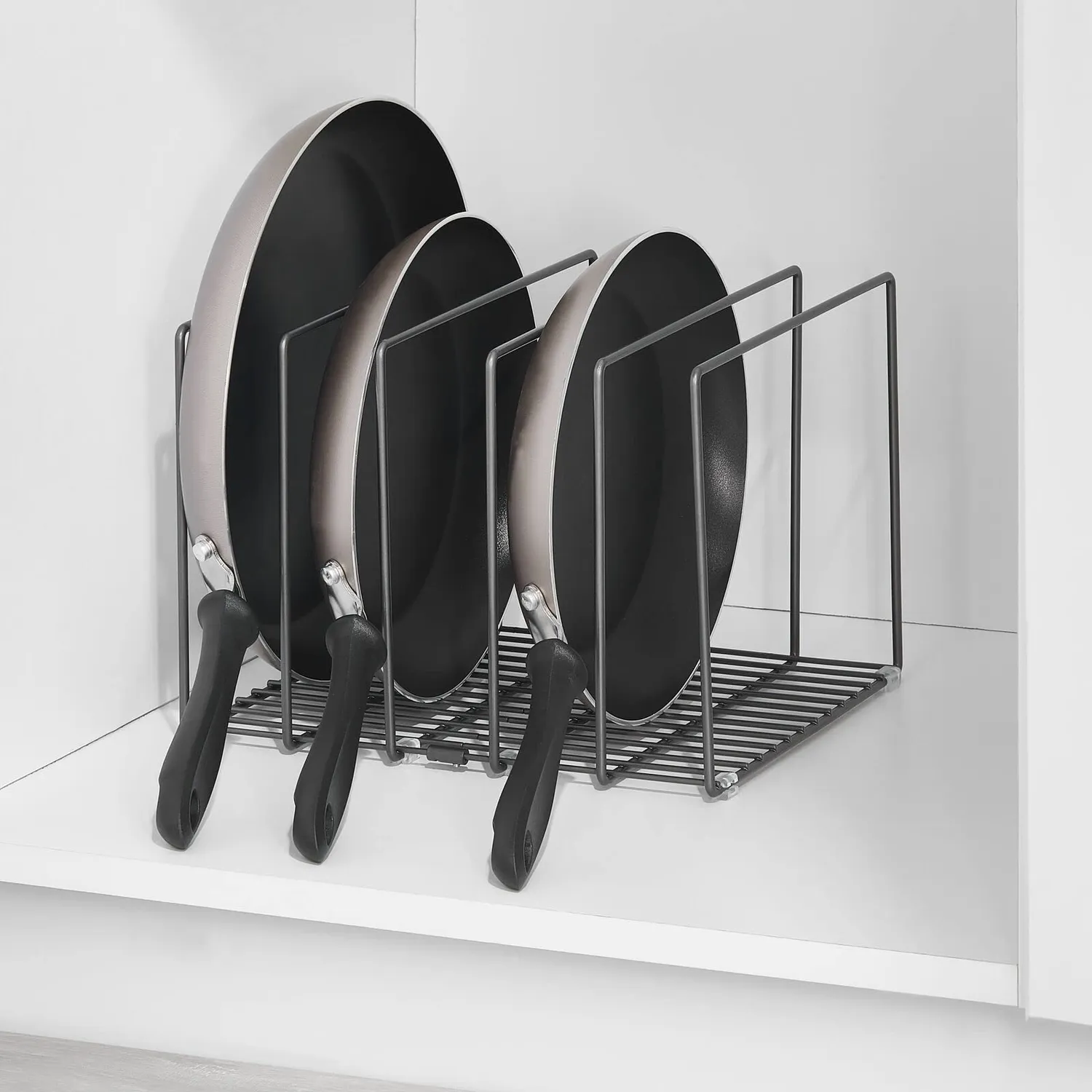 mDesign Küchen Organizer Tellerhalter 5 Fächer dunkelgrau