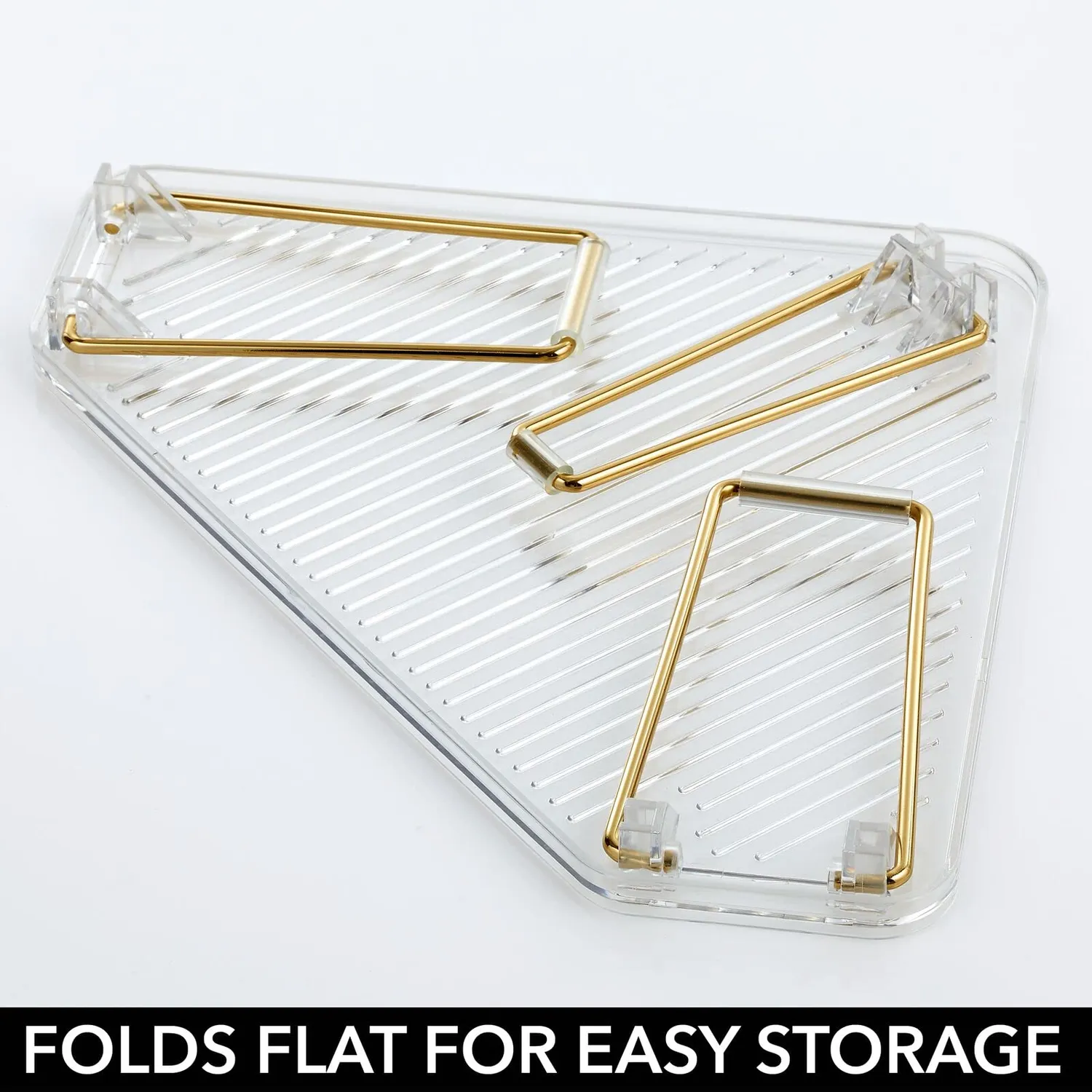 mDesign Eckregal Ligne 2er Set transparent faltbar stapelbar