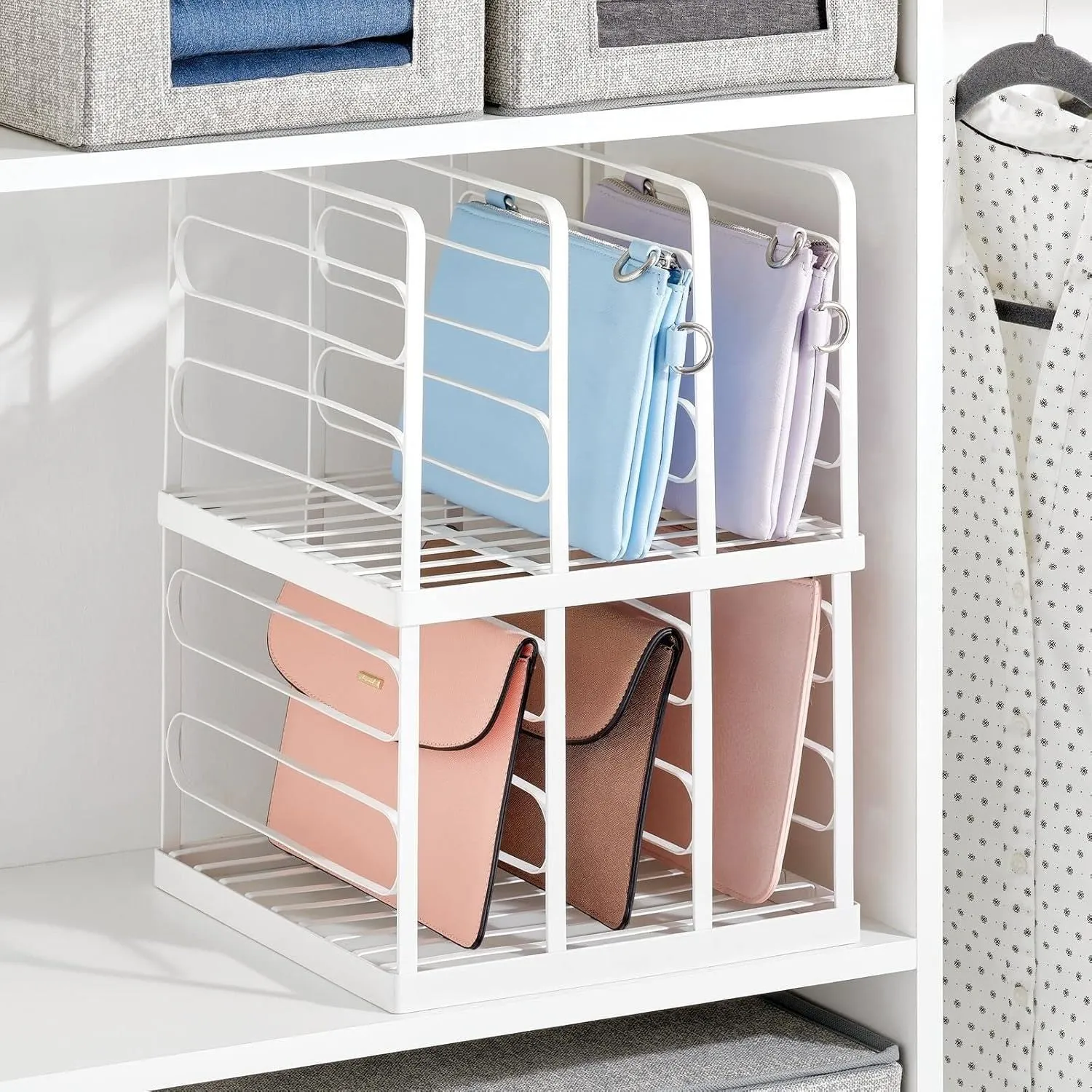 M Design Clutch Organizer Metall 2er-Set mattweiß 5 Fächer
