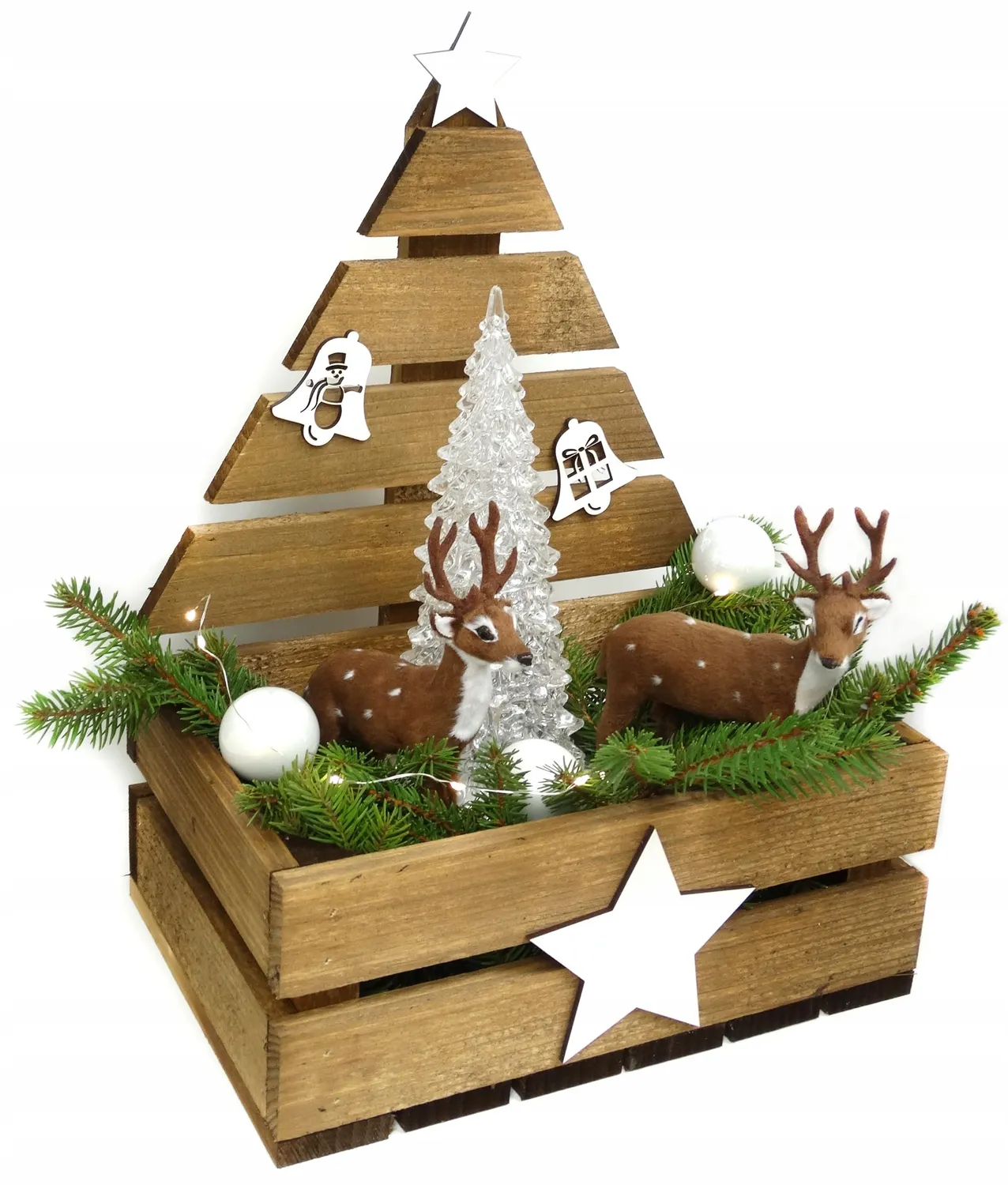 GoodFreshDecor Weihnachtsbaum Holzkiste 30x20x40 cm Braun