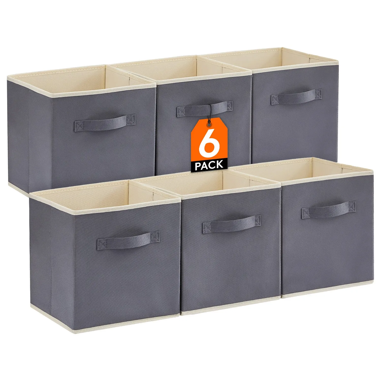 Lifewit Storage Cubes Stoffbox 6er Pack grau 28 cm faltbar
