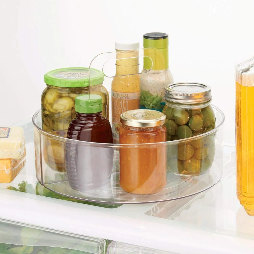 mDesign Lazy Susan Gewürzregal Transparent 2er-Set drehbar