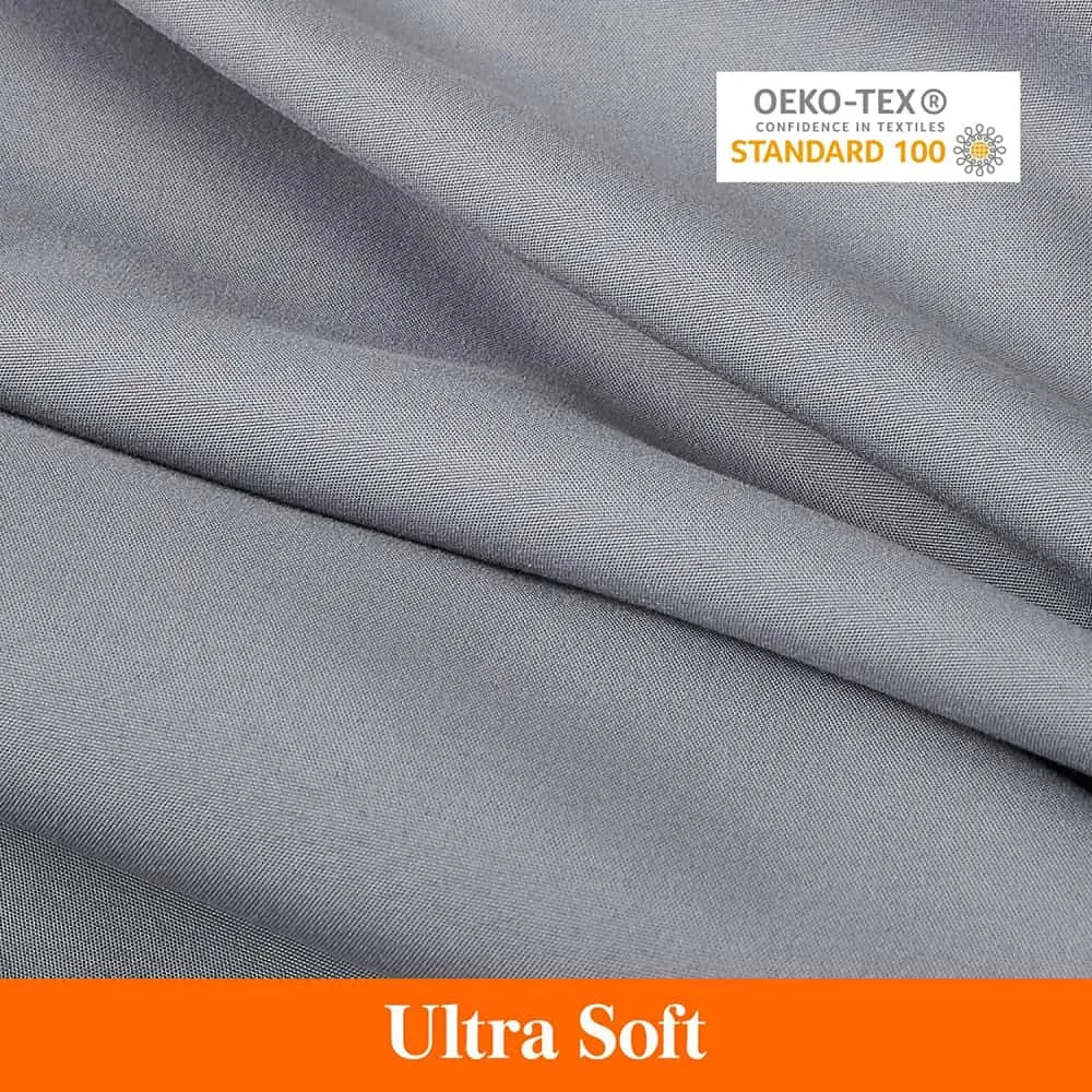 Lifewit Microfaser Bettlaken-Set Queen Grau knitterarm