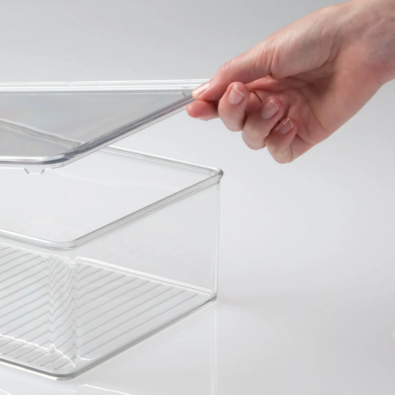 mDesign Aufbewahrungsbox Deckel Kunststoffbox 4er-Set