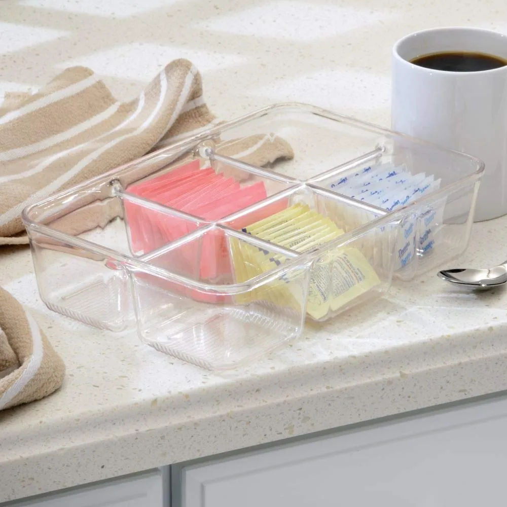 mDesign Teebox Aufbewahrungsbox transparent groß