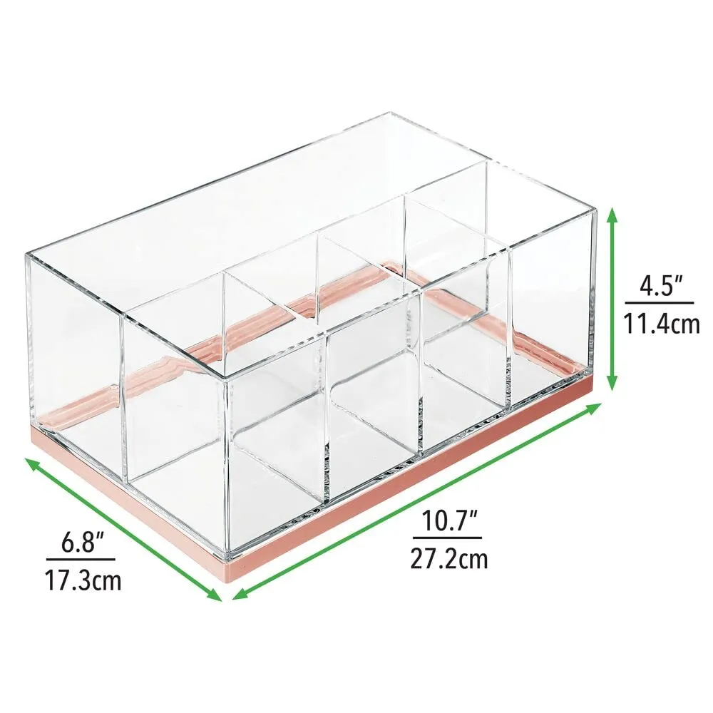 mDesign Make-up-Organizer 5 Fächer Roségold Transparent