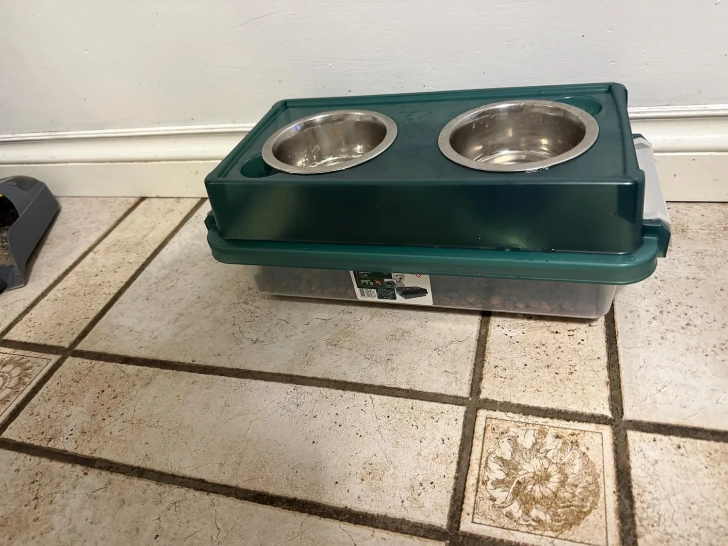 Iris Ohyama FS-S Futterstation 5,7L grün erhöhter Doppelnapf