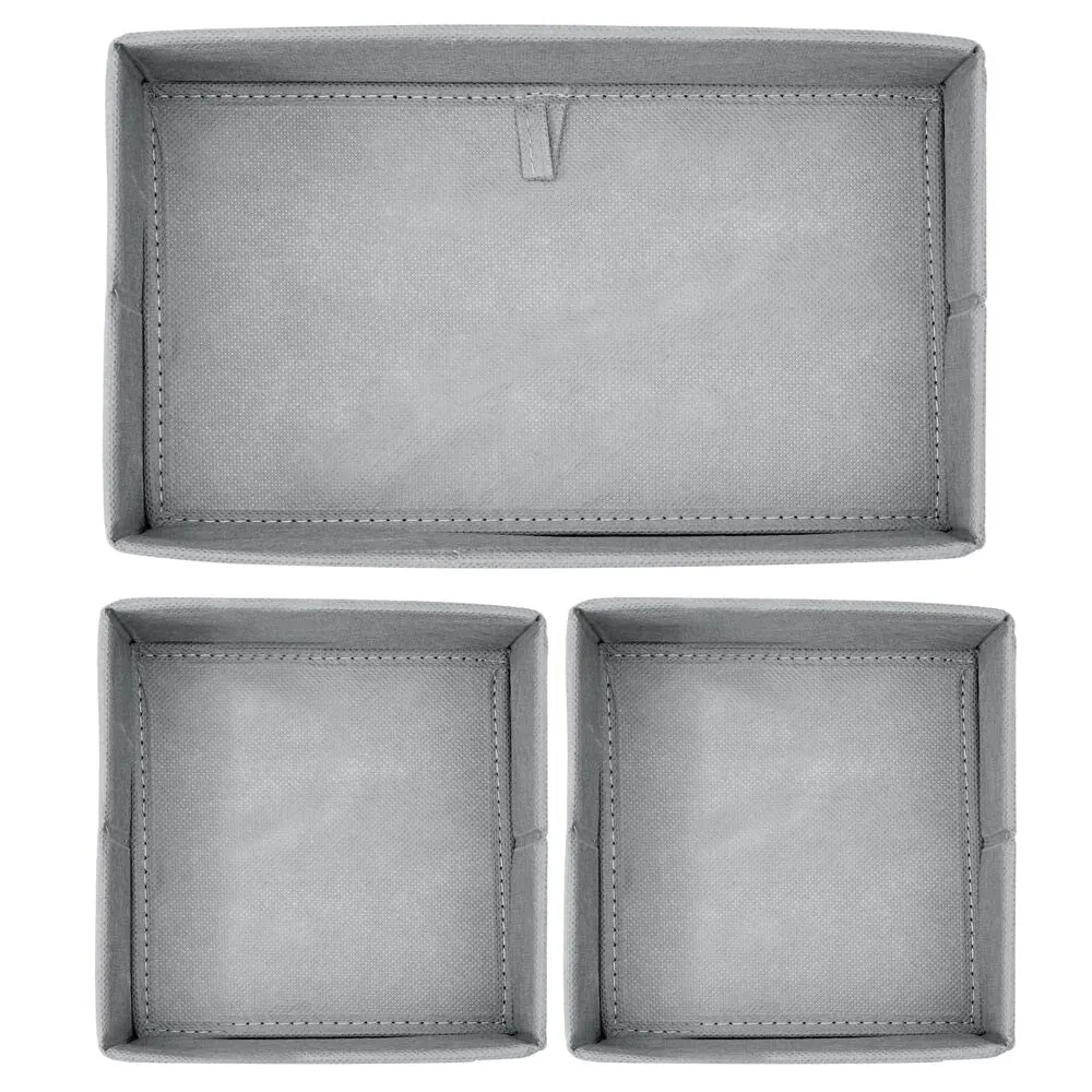 mDesign Aufbewahrungsbox Stoffbox grau Fischgrät 12er-Set