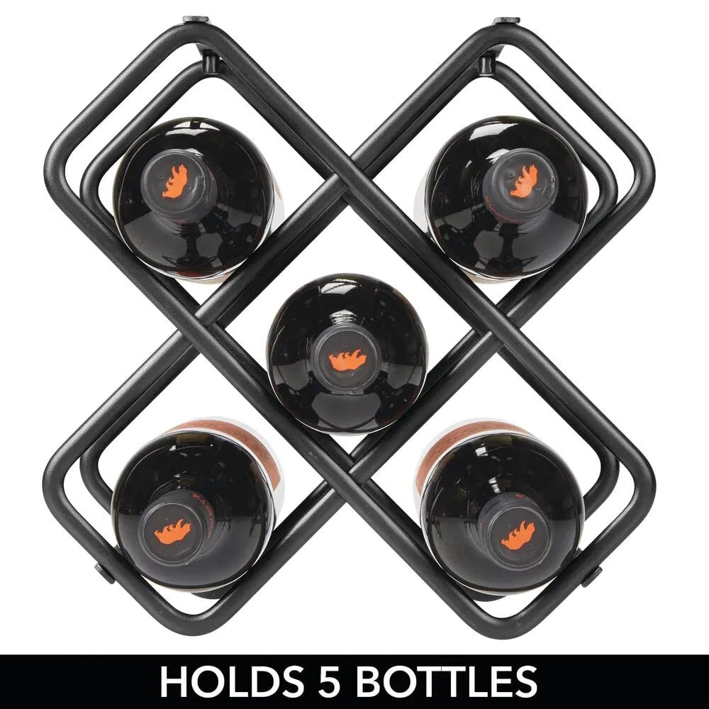 mDesign Weinregal 05151 Metall schwarz für 5 Flaschen