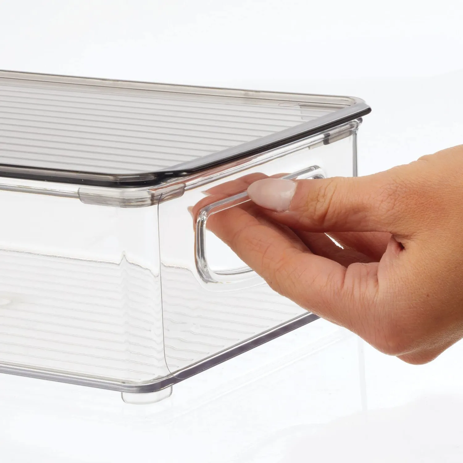 mDesign Bürobox Aufbewahrungsbox transparent 4er-Set