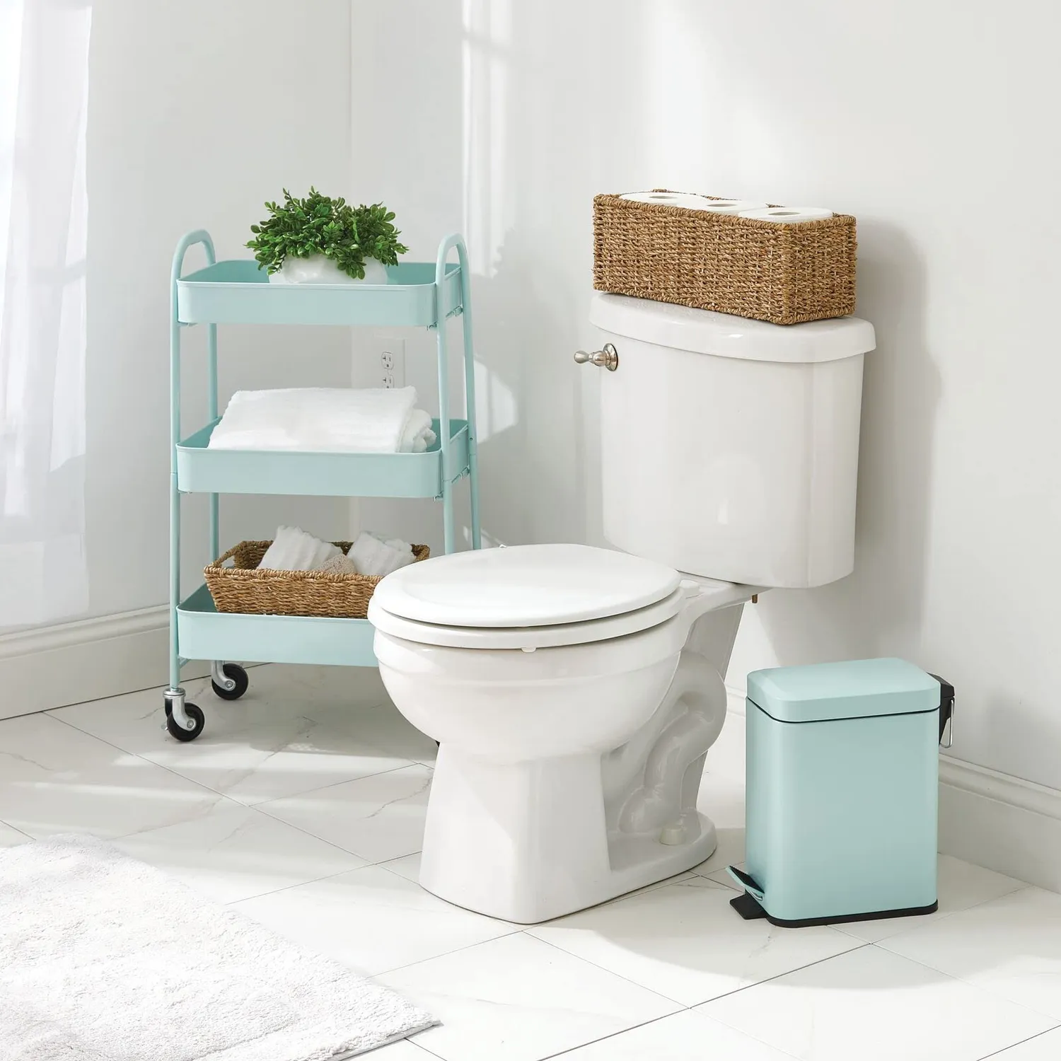 mDesign 11020MDBSTEU Tretmülleimer 5L mintgrün Metall