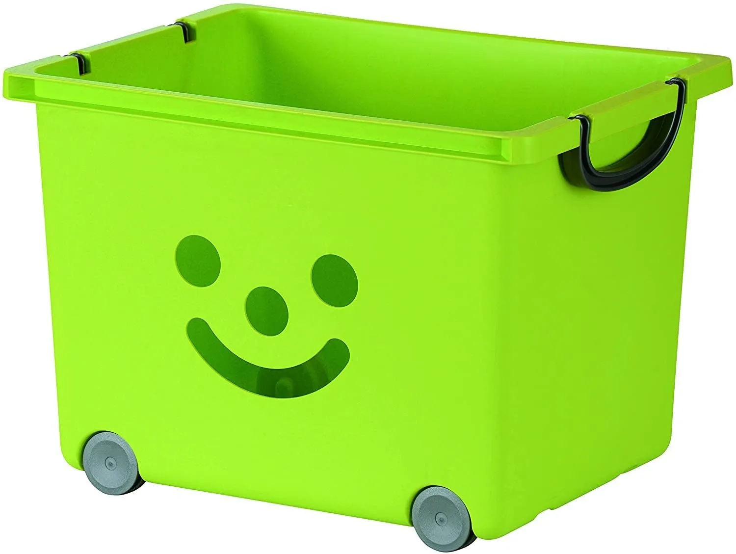 Iris Ohyama KCB-43 Spielzeugbox 34 L 2er-Set grün mit Rädern