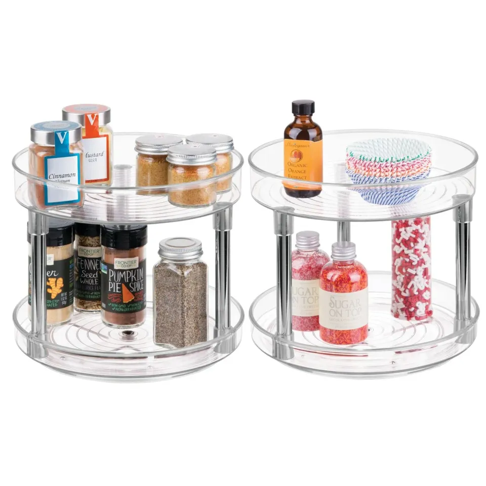 mDesign Lazy Susan Gewürzregal Dreh 2-stöckig 2er-Set
