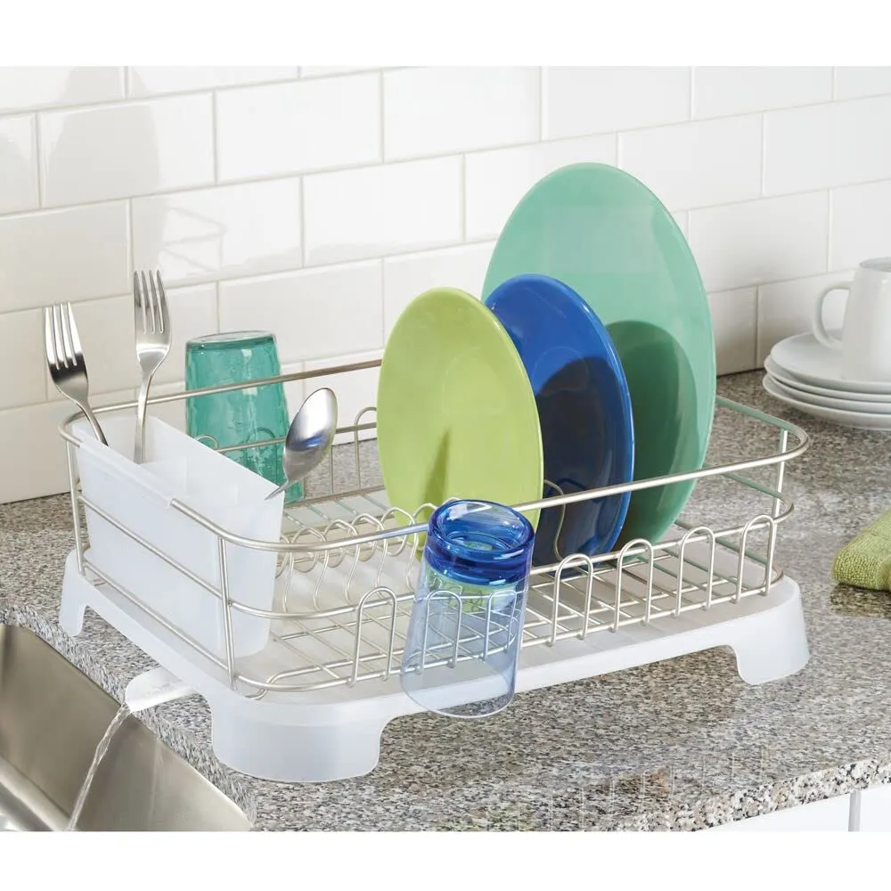 mDesign 3513MDKEU Abtropfkorb mit Besteckkorb satiniert