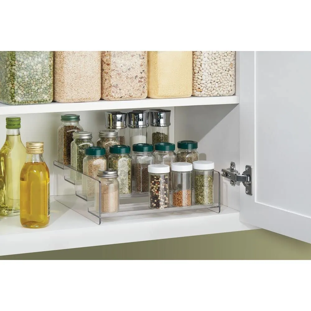 mDesign Gewürzregal Kunststoff durchsichtig 4-stufig 2er-Set