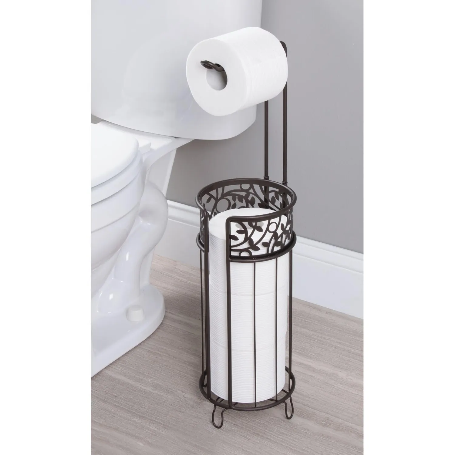 mDesign Toilettenpapierhalter stehend bronze 3 Rollen