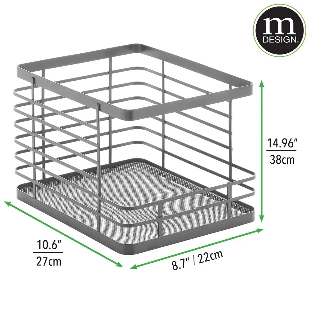 mDesign Drahtkörbe 2er-Set graphitgrau stapelbar offen