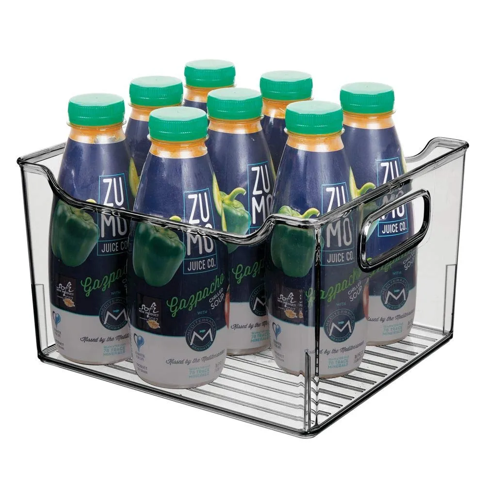 mDesign Aufbewahrungsbox Rauchgrau 25,4cm 4er-Set mit Griff