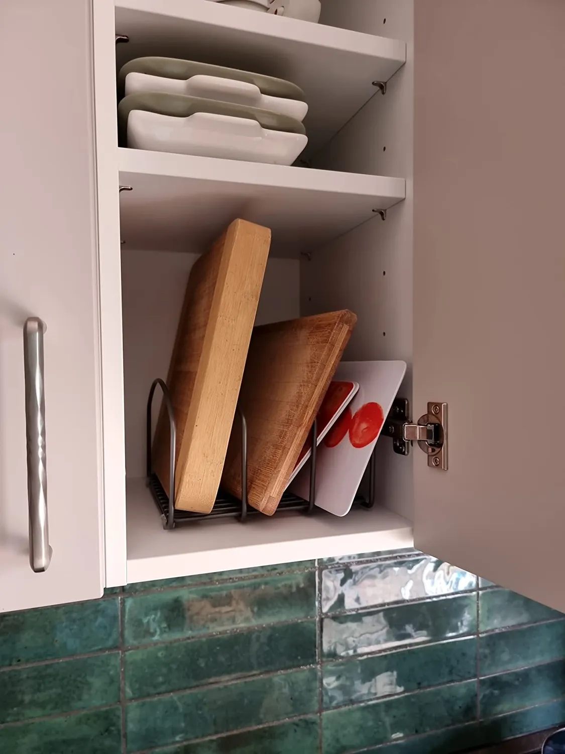 mDesign Küchen Organizer Geschirrhalter graphit 3 Fächer Metall