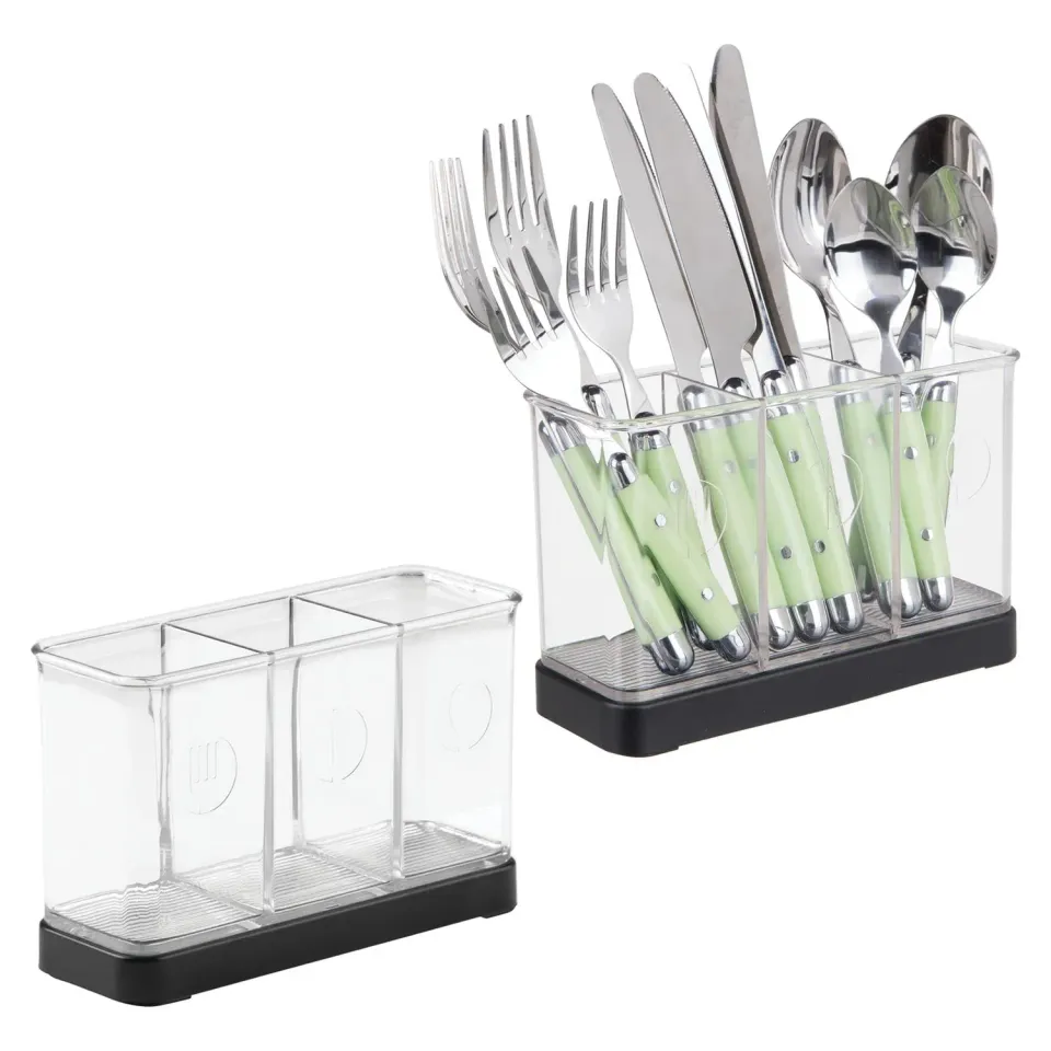 mDesign Besteckkorb stehend 2er-Set mattschwarz 19 cm